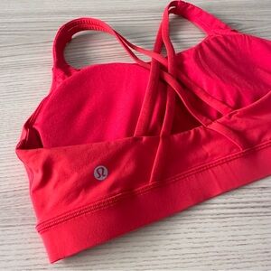 Red Lululemon Energy Bra sports bra
